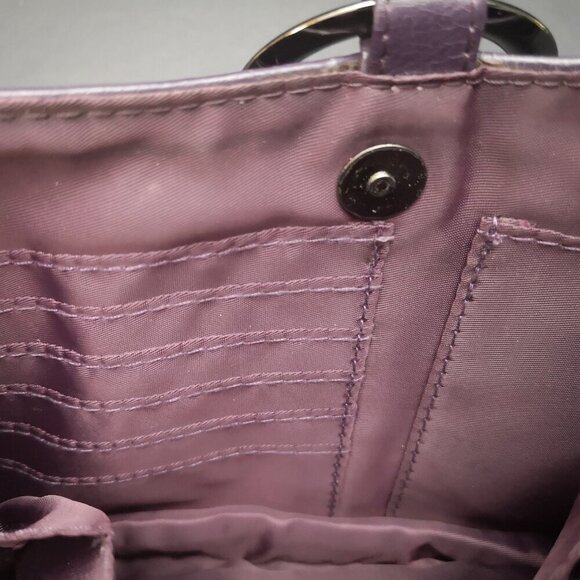 Pouchee Burgundy Faux Leather Handbag Organizer w/ Metal Rings - Picture 6 of 8